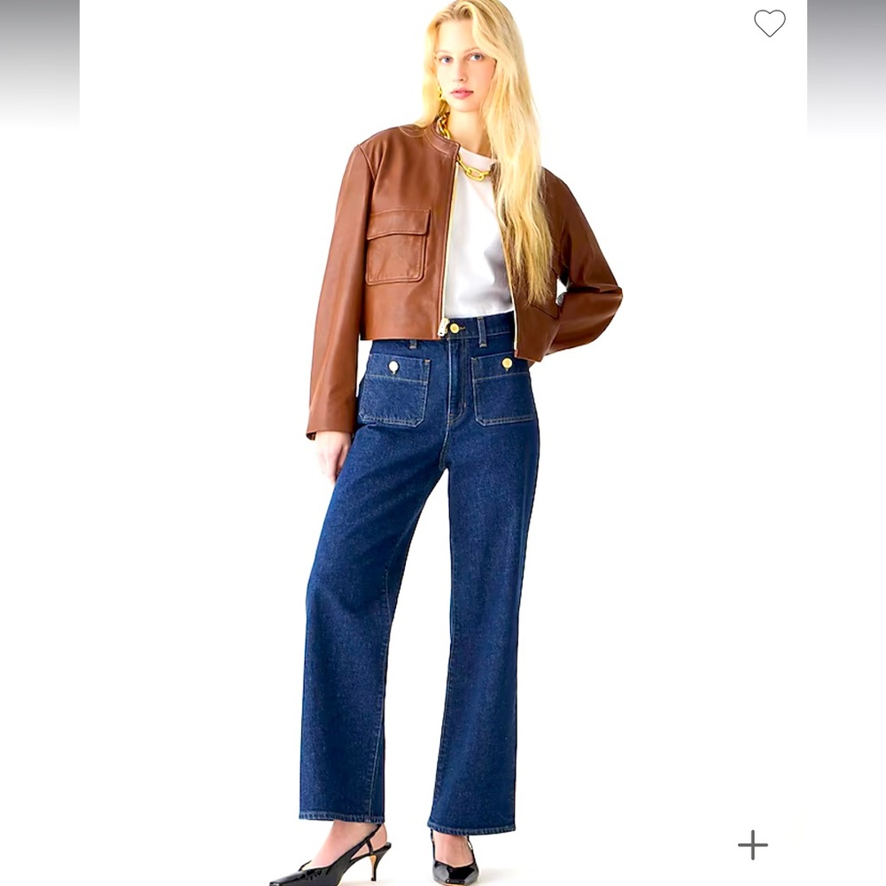 Jcrew sailor denim wide leg jeans 33